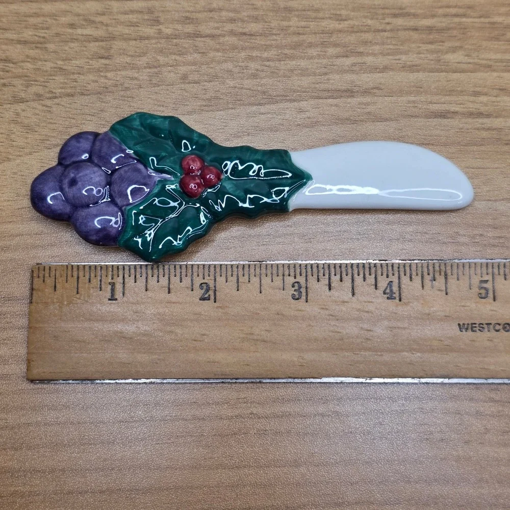 Vintage Fitz & Floyd Della Robbia Set of 4 Canape Knives Charcuterie Spreaders